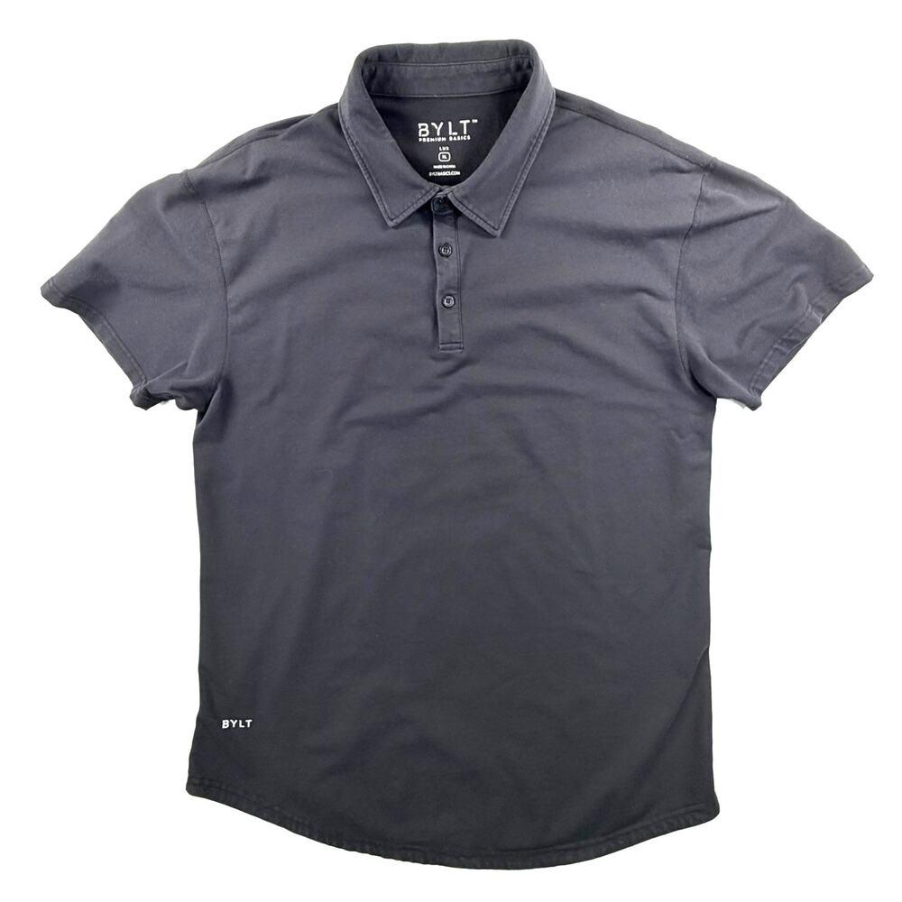 BYLT Premium Basics Men’s Lux Black Short Sleeve Polo Shirt Size XL